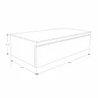 Hängende Badezimmerkonsole aus Teakholz und Hi Macs® mit Aufbewahrungsschublade - Rodolfo Viadurini