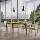 Klassische, auf 3 m ausziehbare Konsole aus Melaminholz, hergestellt in Italien – Argelia Viadurini