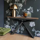 Konsole mit Platte in Mörteloptik und Metallsockel Made in Italy - Timedio Viadurini