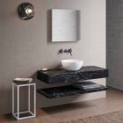 Badezimmerkonsole mit Waschbecken und Ablage aus Feinsteinzeug 4 Ausführungen - Ramina Viadurini
