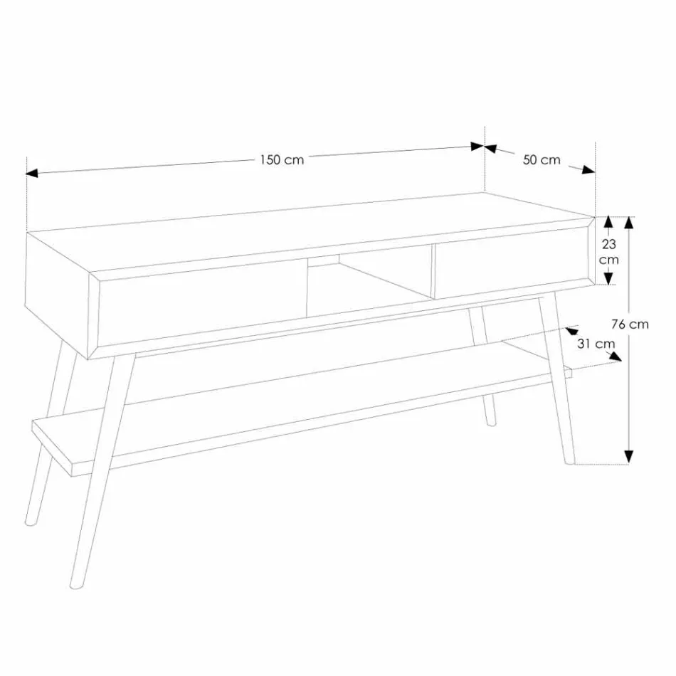 Badezimmertisch im modernen Design aus natürlichem Pistoia-Teakholz Viadurini