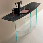 Made in Italy Designkonsole aus Keramik und Glas - zufällig Viadurini