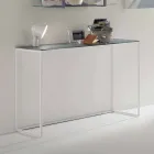 Metall Wohnzimmer Konsole mit Kristallplatte Made in Italy - Iridio Viadurini