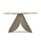 Cristina Konsolentisch aus Metall mit Keramikplatte in Marmoroptik für das Wohnzimmer Viadurini