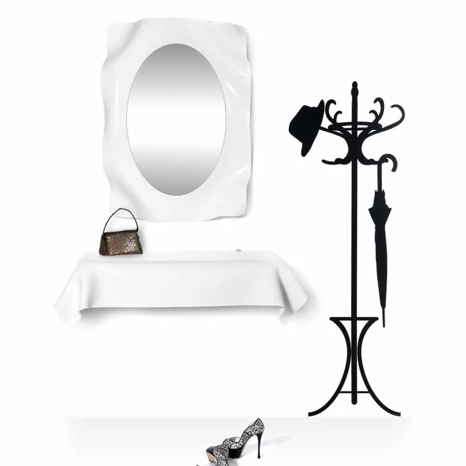 Modernes Design-Konsole in weißem Plexiglas drapiert Wunsch Viadurini