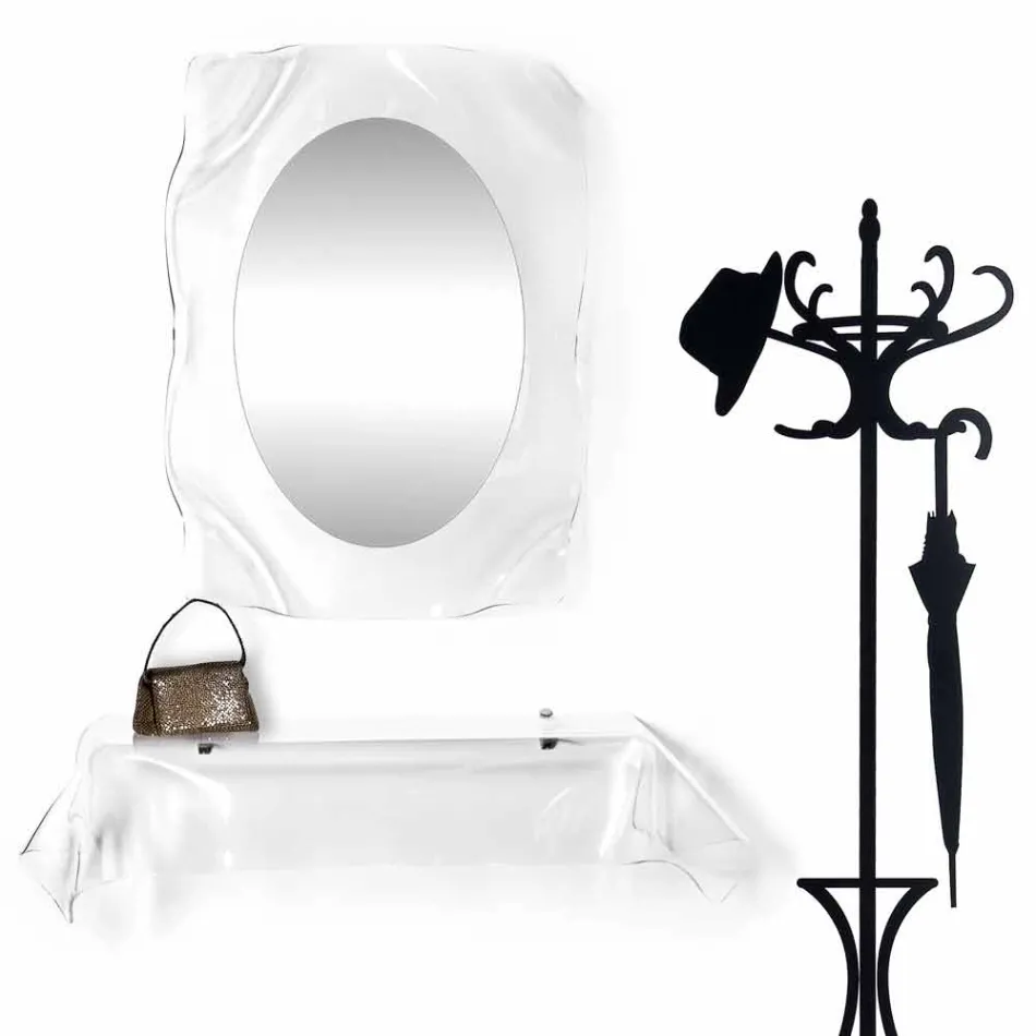 Modernes Design-Konsole aus transparentem Plexiglas drapiert Wunsch Viadurini