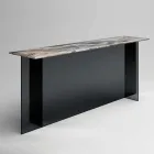 Designkonsole mit Marmorplatte und Glassockel Made in Italy - Molino Viadurini