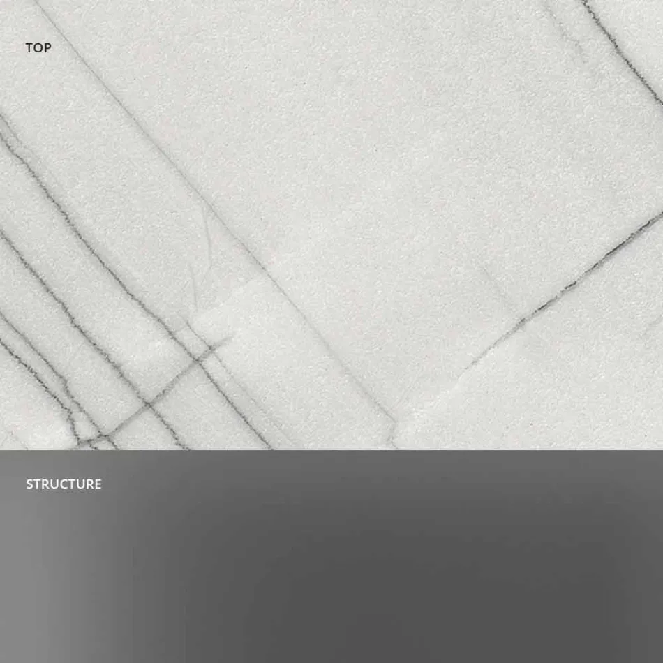 Designkonsole mit Marmorplatte und Glassockel Made in Italy - Molino Viadurini