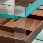 Designkonsole aus extra klarem Glas mit Tablett Made in Italy - Imperativ Viadurini