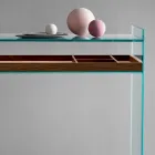 Designkonsole aus extra klarem Glas mit Tablett Made in Italy - Imperativ Viadurini
