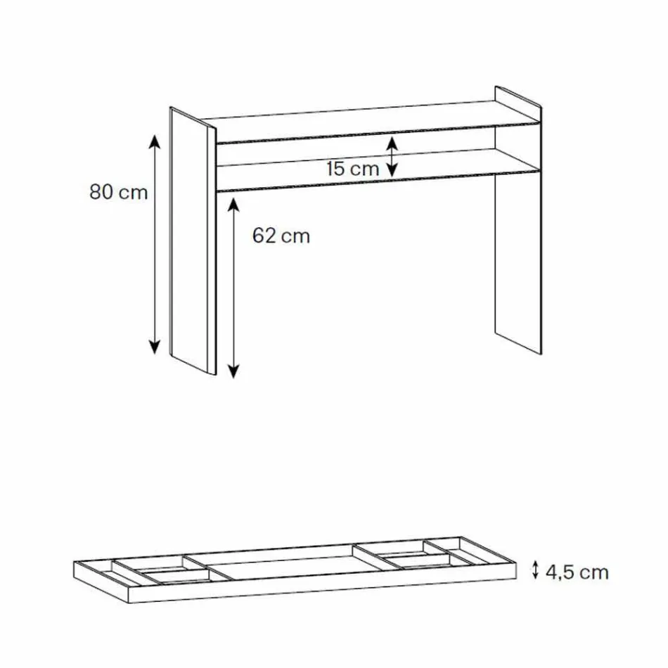 Designkonsole aus extra klarem Glas mit Tablett Made in Italy - Imperativ Viadurini