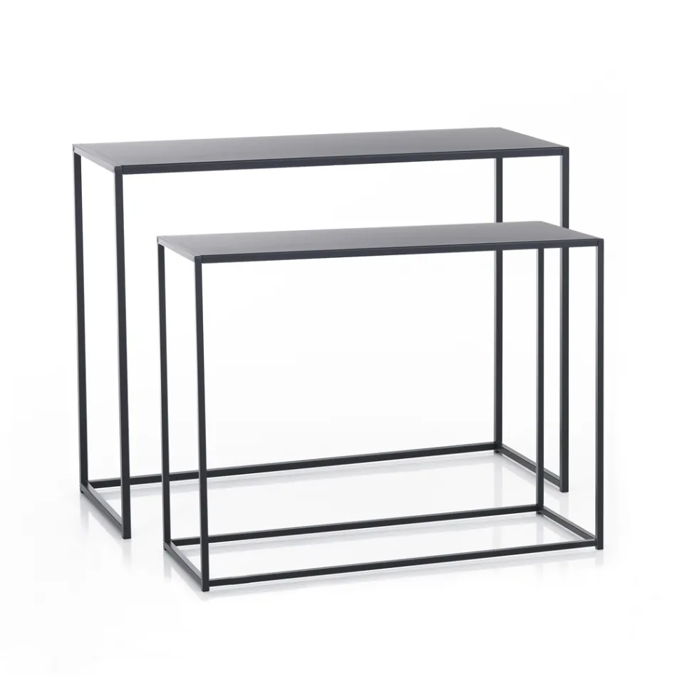 Doppelkonsole aus anthrazitfarbenem Stahl – Osmium Viadurini