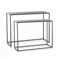 Doppelkonsole aus anthrazitfarbenem Stahl – Osmium