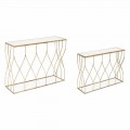Elegante Konsole aus Stahl und Glas von modernem Design und Glamour 2 Stück - Irene