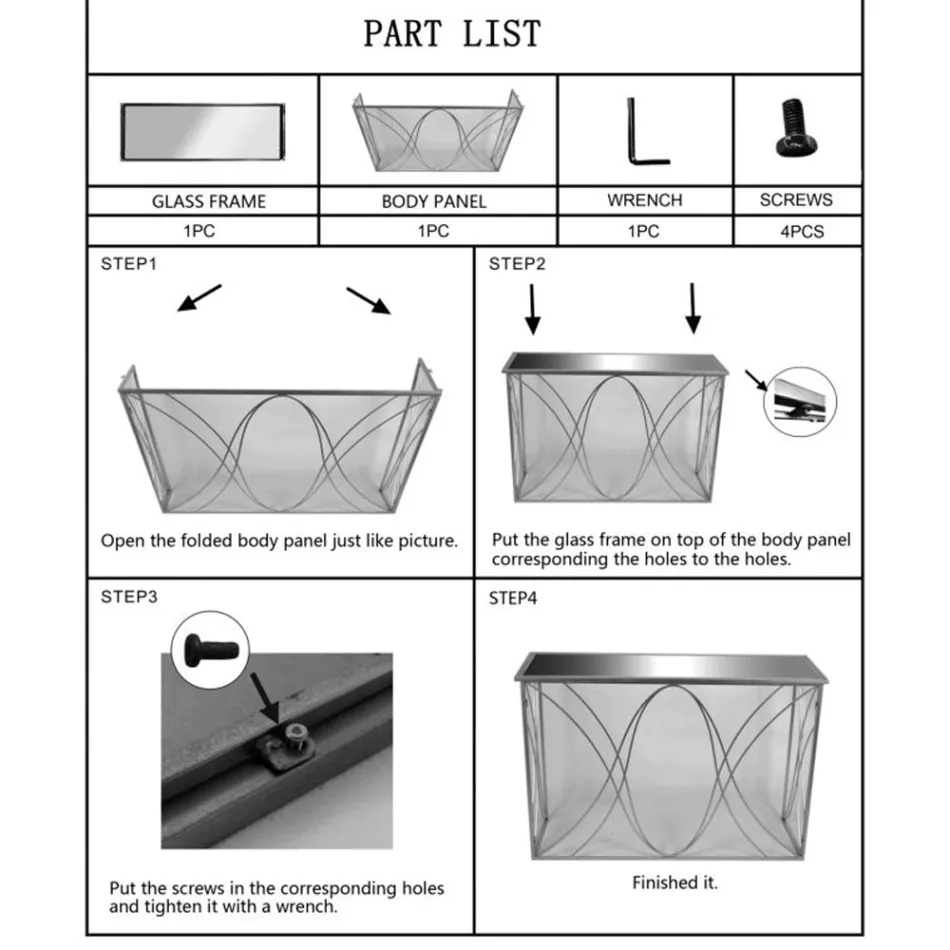 Feste Eingangskonsole aus goldenem Eisen mit Spiegelplatte - Emilia Viadurini