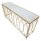 Feste Eingangskonsole aus goldenem Eisen mit Glasplatte - Primula Viadurini