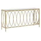 Feste Eingangskonsole aus goldenem Eisen mit Glasplatte - Primula Viadurini