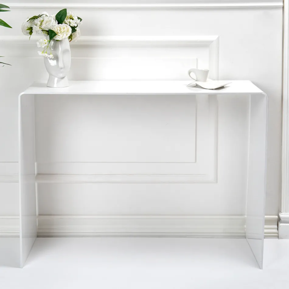 Feste Konsole aus weißem oder geräuchertem Plexiglas, hergestellt in Italien – Genio Viadurini