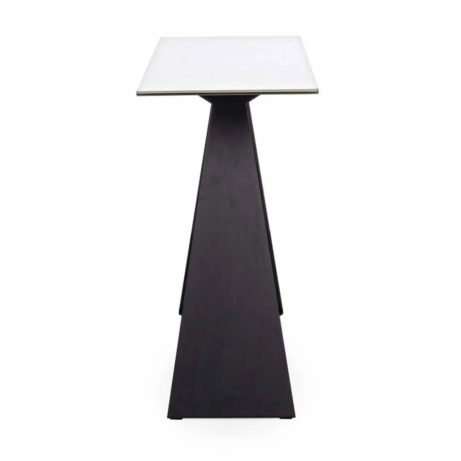 Stahlkonsole mit Keramik- und Glasplatte Modernes Design - Cubebe Viadurini