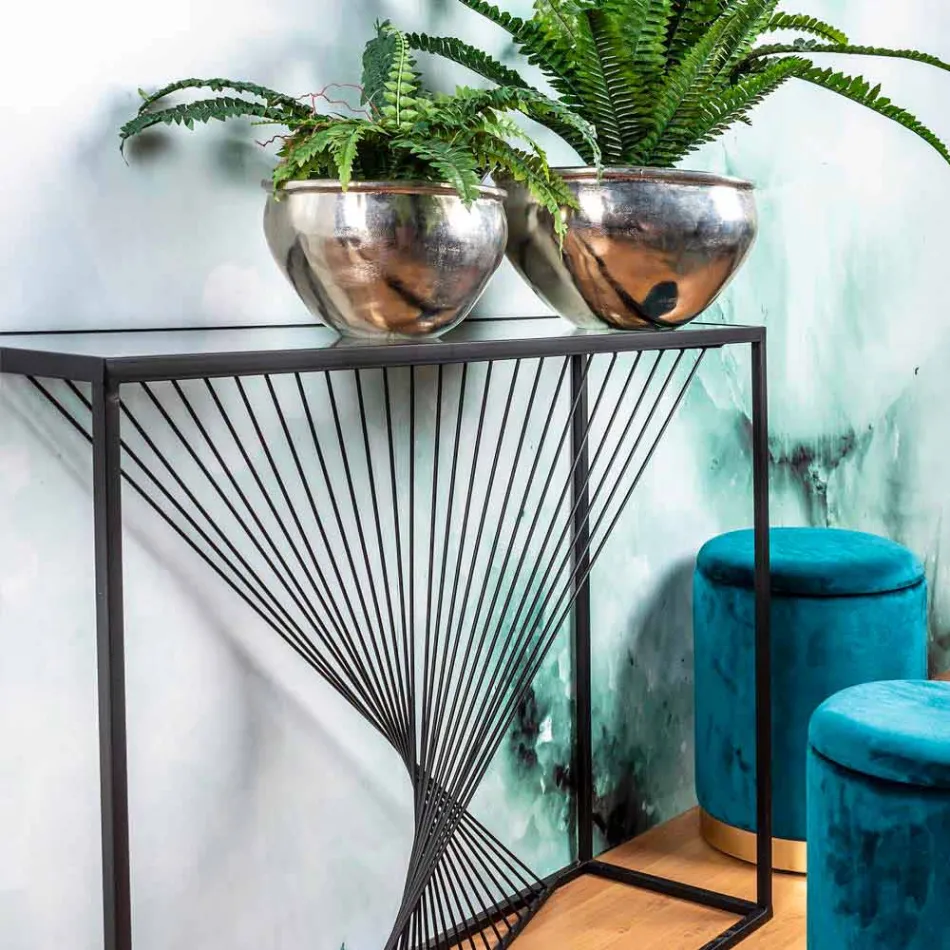 Konsole aus Stahl und Glas Modernes Design Original Spirale - Sasuke Viadurini