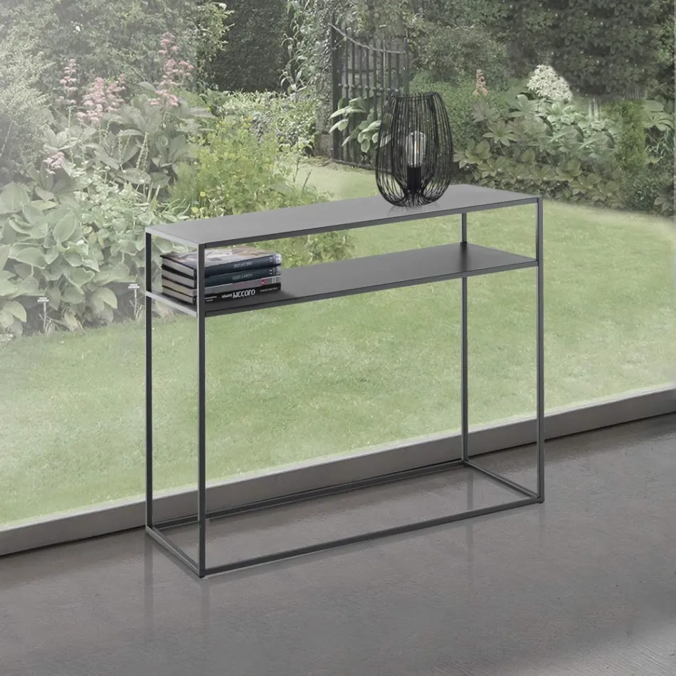 Konsole aus anthrazitfarben lackiertem Stahl – Osmium Viadurini