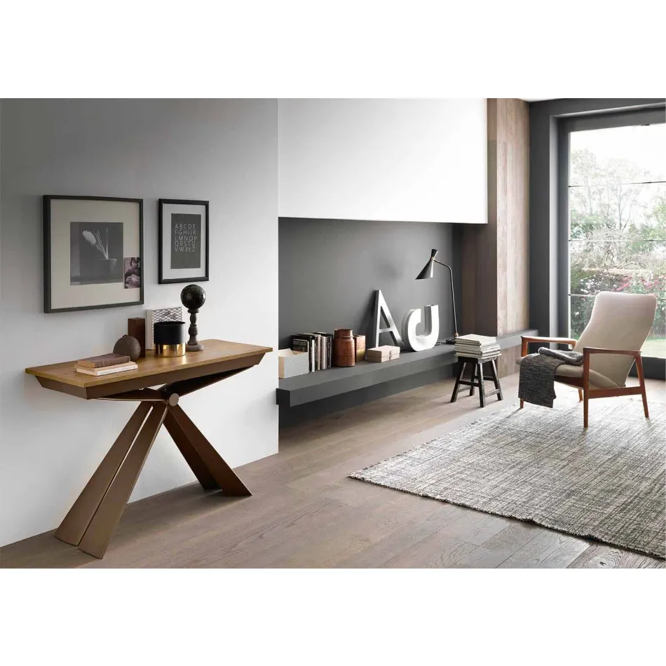 Konsole aus Holz und Metall ausziehbar Bis zu 295 cm Made in Italy - Timedio Viadurini