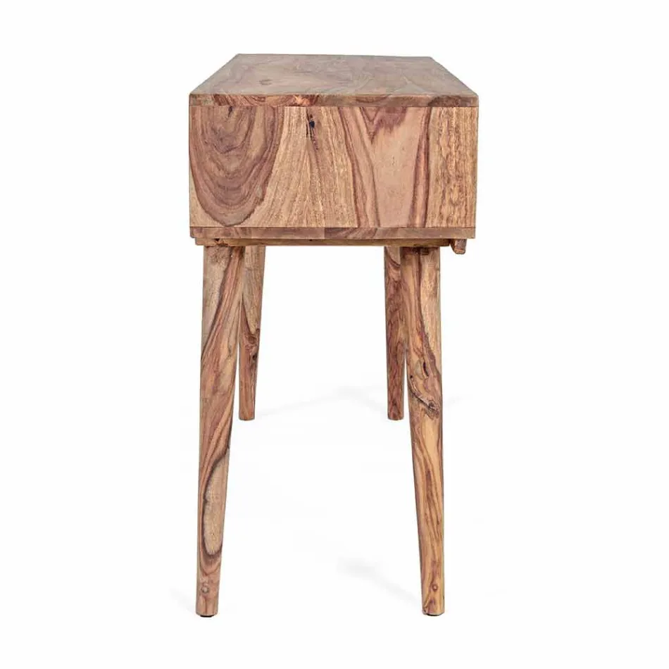 Sheesham Holzkonsole mit zwei Schubladen Luxus Design Homemotion - Fregene Viadurini