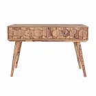 Sheesham Holzkonsole mit zwei Schubladen Luxus Design Homemotion - Fregene Viadurini