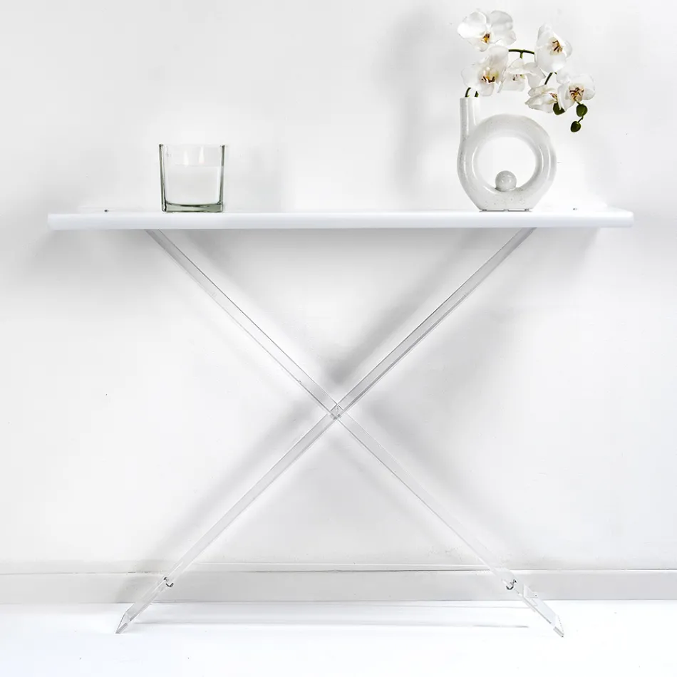 Plexiglaskonsole für Eingang oder Wohnzimmer Made in Italy - Tennessee Viadurini