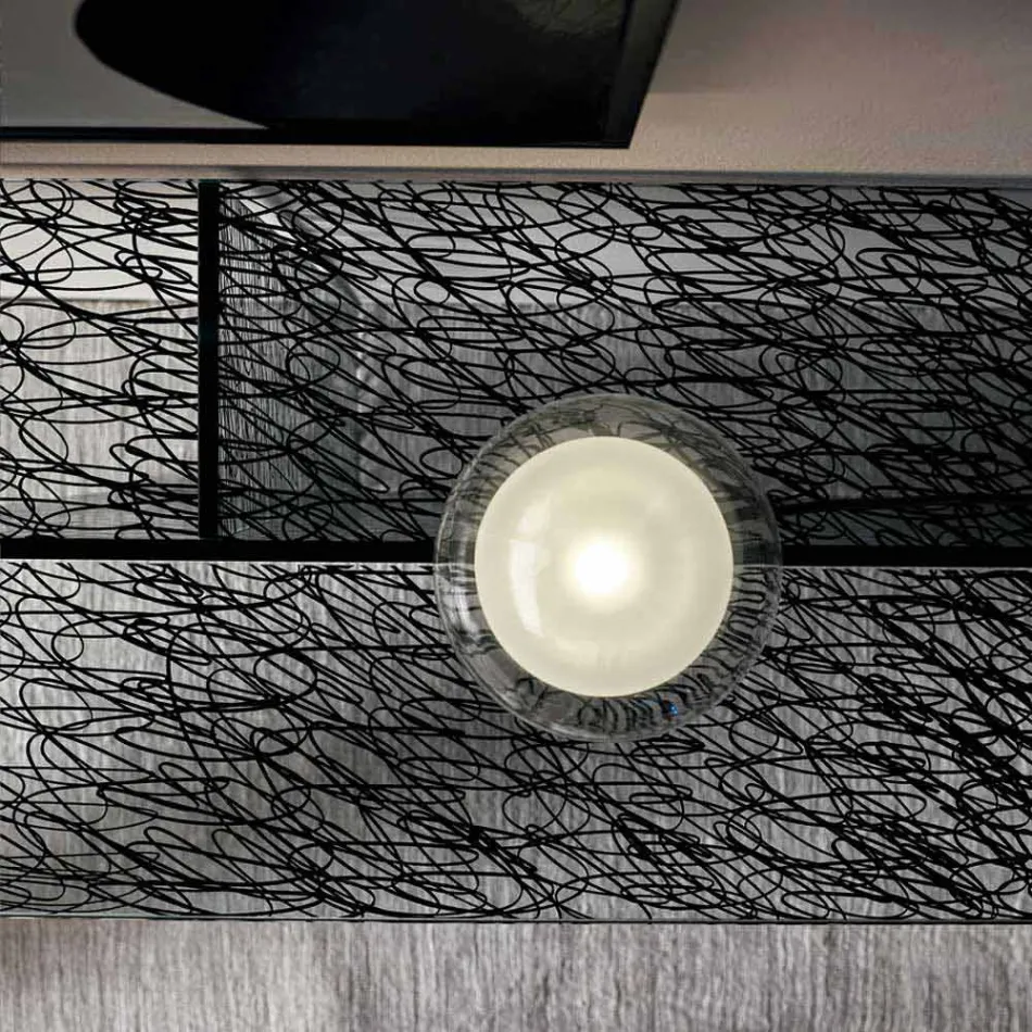 Design Eingangskonsole Extraleichtes dekoriertes Glas Made in Italy - Sestola Viadurini