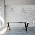 Moderne Konsole, ausziehbar auf 300 cm, mit anthrazitfarbenem Rahmen, hergestellt in Italien – Avventura Viadurini