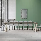 Moderne Konsole, ausziehbar auf 300 cm, mit weißem Rahmen, hergestellt in Italien – Spiegel Viadurini