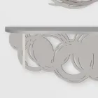 Moderne Designkonsole aus Sand und beige Holz für die Wandmontage - Orbit Viadurini