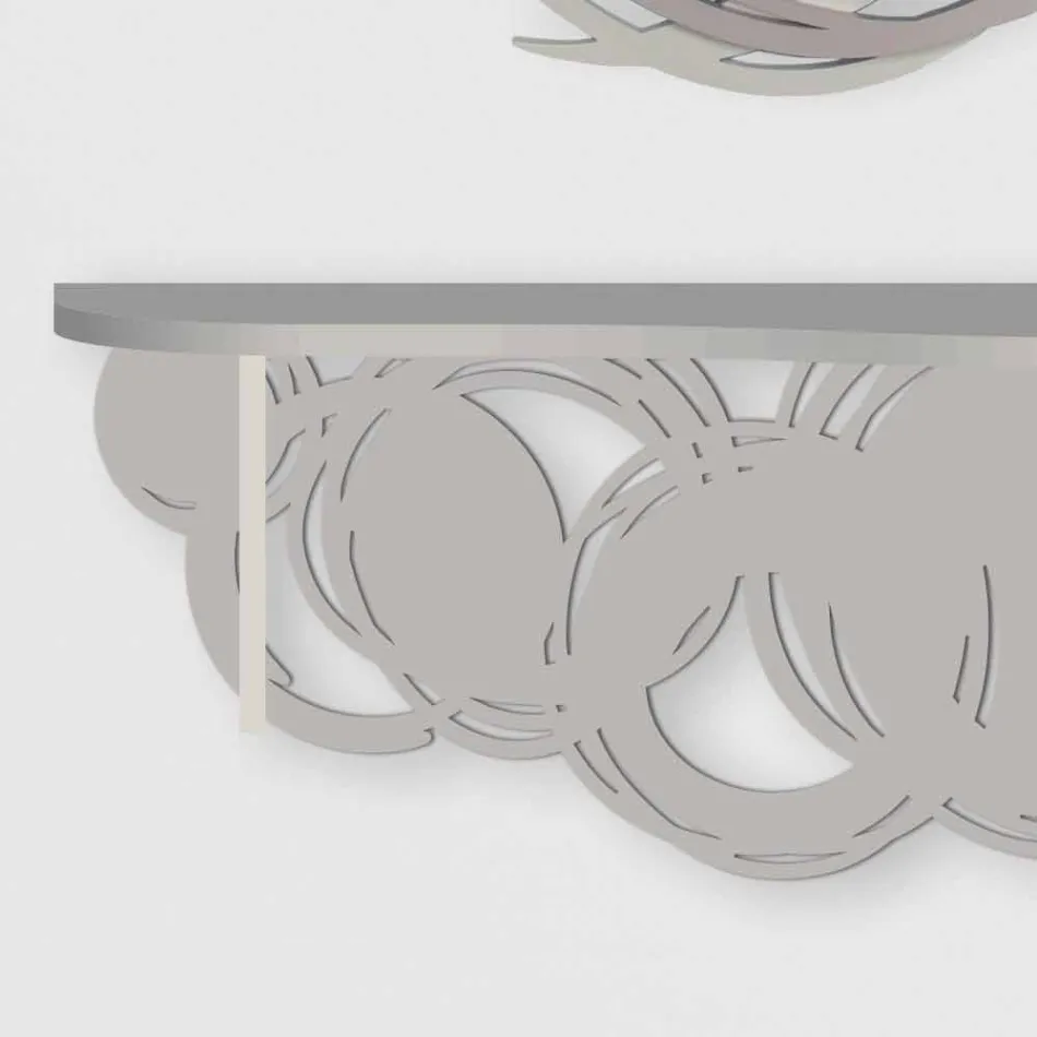 Moderne Designkonsole aus Sand und beige Holz für die Wandmontage - Orbit Viadurini