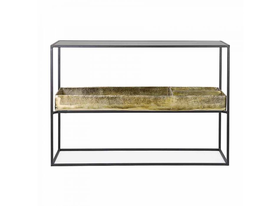 Moderne und elegante Designkonsole aus Stahl und Glas Homemotion - Malpensa Viadurini