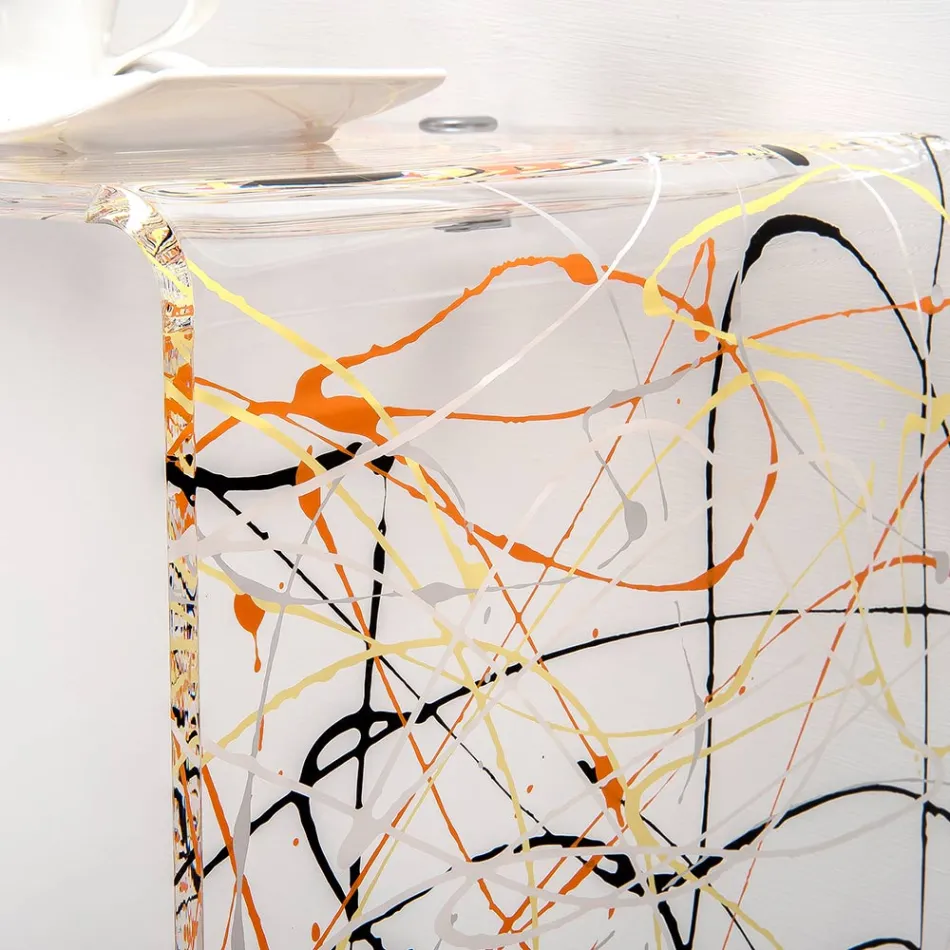 Moderner Konsolentisch aus transparentem oder mehrfarbigem Plexiglas, hergestellt in Italien – Emy Viadurini