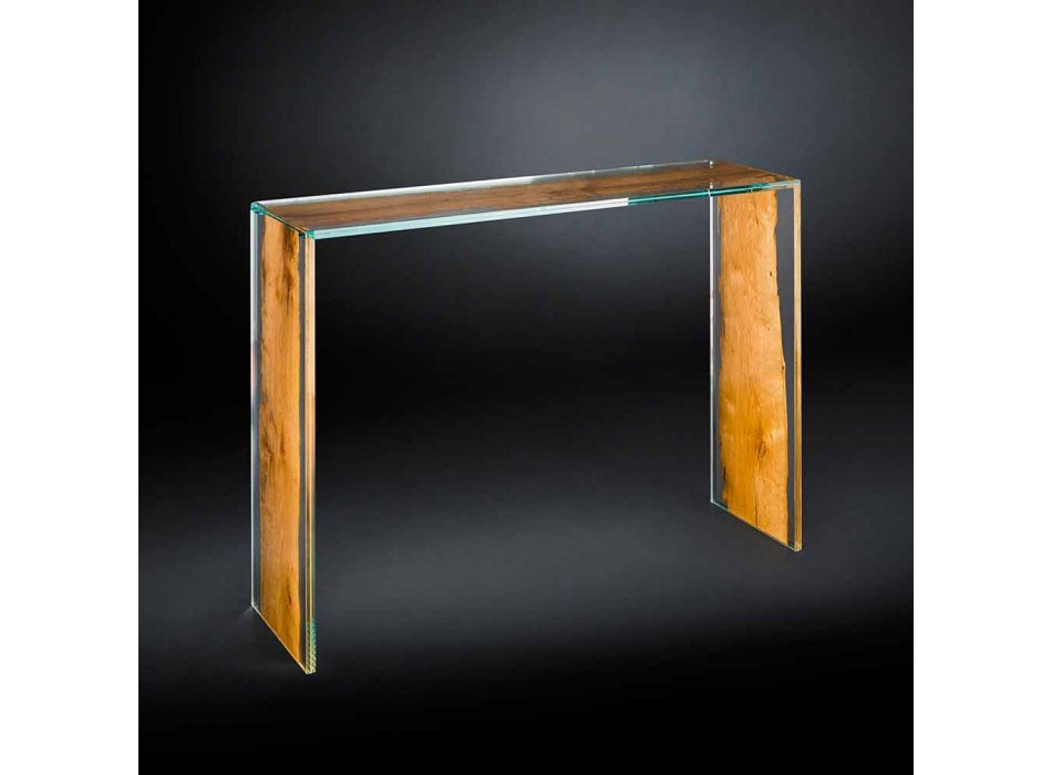 Advanced-Konsole Glas und venezianischer Briccola Holz Venedig Viadurini