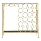 Glasflaschenhalter-Konsole mit goldener Eisenstruktur - Vicio Viadurini