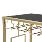 Glasflaschenhalter-Konsole mit goldener Eisenstruktur - Vicio Viadurini