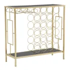 Glasflaschenhalter-Konsole mit goldener Eisenstruktur - Vicio Viadurini
