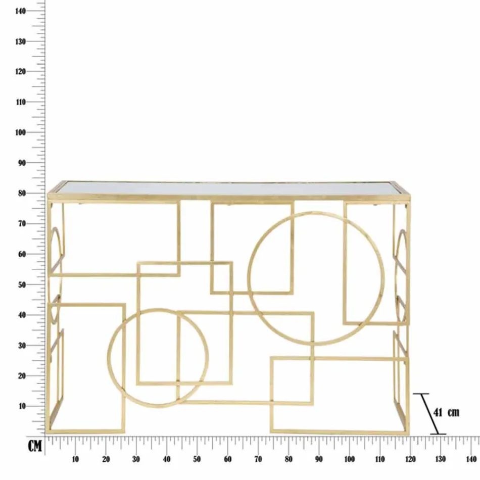 Rechteckige Konsole im modernen Design aus Eisen und Spiegel - Billie Viadurini