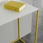 Wohnzimmerkonsole aus weißem Kristall mit Metallbasis Made in Italy - Iridio Viadurini