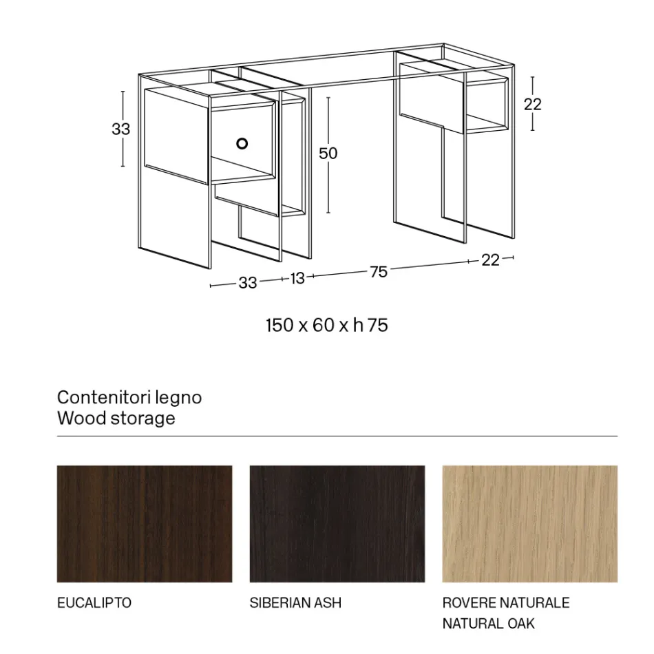 Konsolentisch aus extraklarem Glas und Holz Made in Italy - Damiano Viadurini