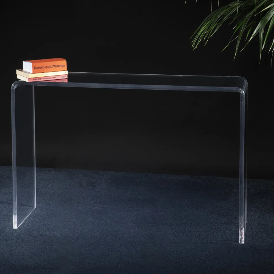 Wohnzimmerkonsole aus minimalistischem transparentem Acrylglas - Amedea Viadurini