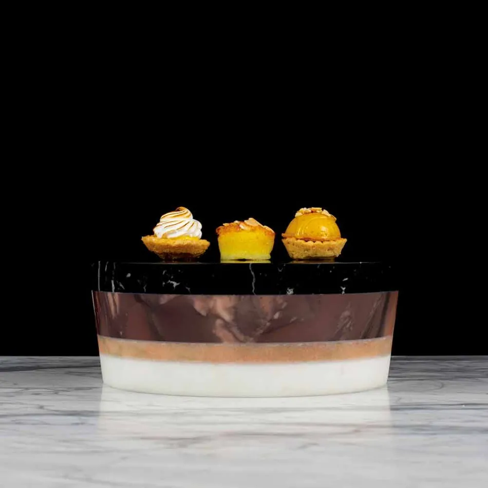 Italienischer Luxusbehälter aus laminiertem Marmor - Leonida Viadurini