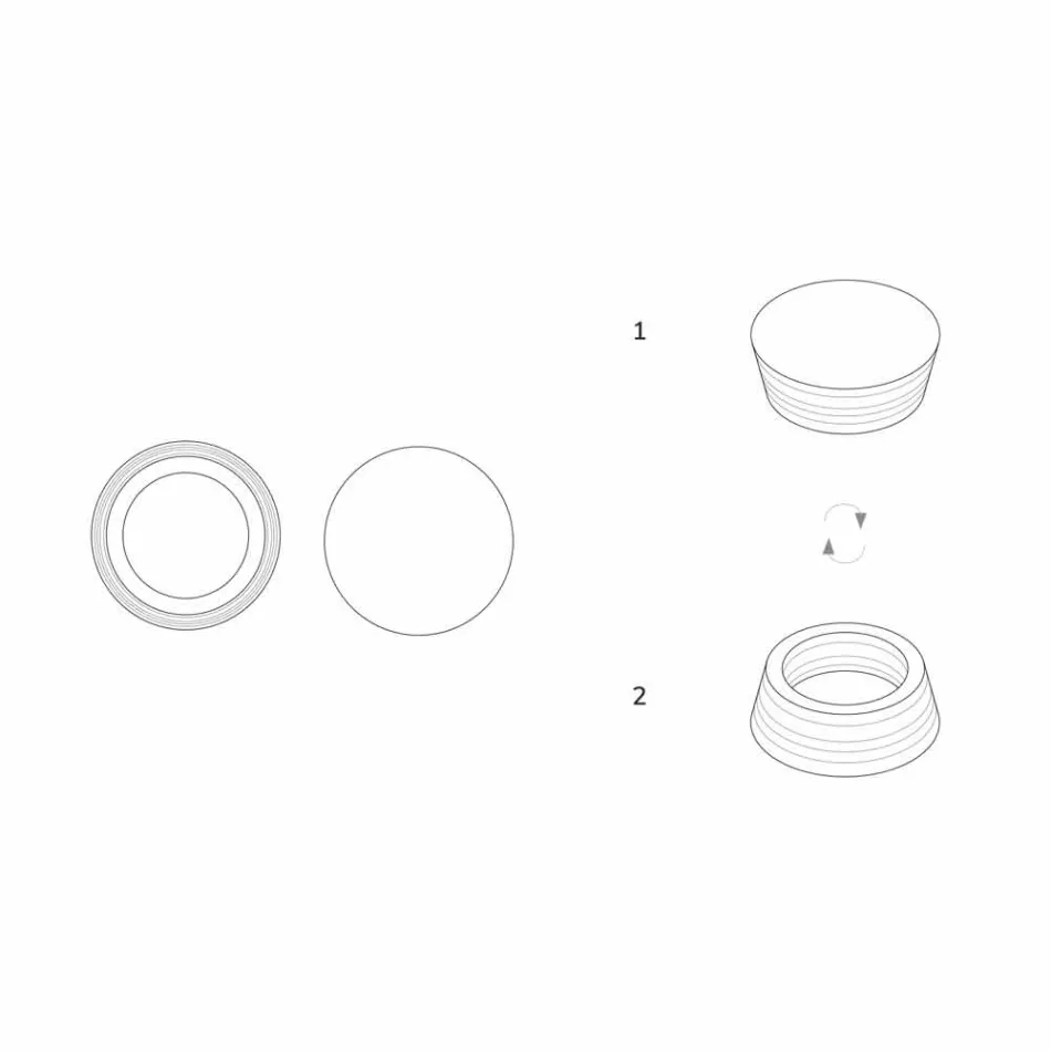 Italienischer Luxusbehälter aus laminiertem Marmor - Leonida Viadurini