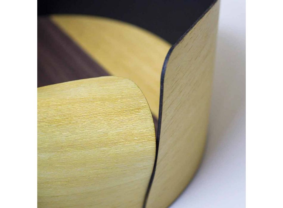 Moderne Runddose aus Echtholz Made in Italy - Stan Viadurini