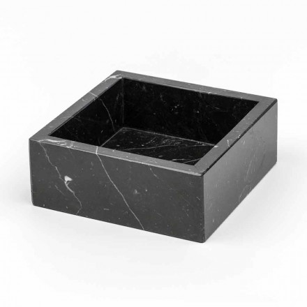 Quadratischer Behälter aus Carrara- oder Marquinia-Marmor Hergestellt in Italien - Torre Viadurini