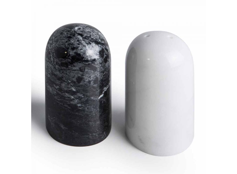 Salz- und Pfefferbehälter aus Carrara- und Marquinia-Marmor Made in Italy - Xino Viadurini