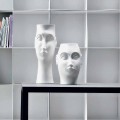 Paar gesichtsförmige Keramikornamente, Made in Italy - Visage